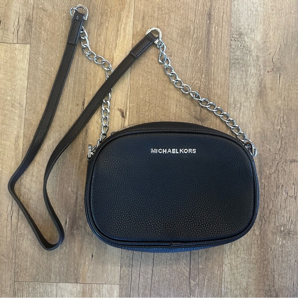 Michael Kors Pebbled Leather Oval Camera Crossbody Bag - Picture 3 of 9